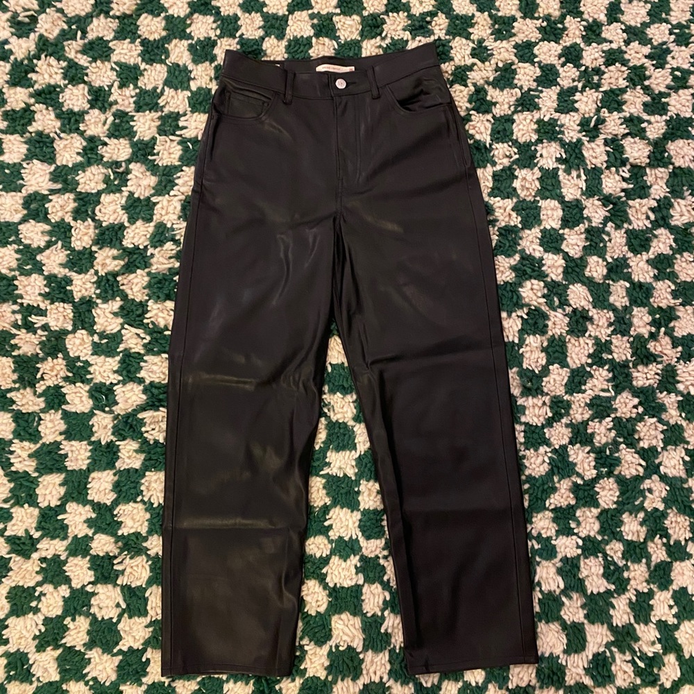 Levi’s Ribcage Vegan Leather Straight Leg Pants